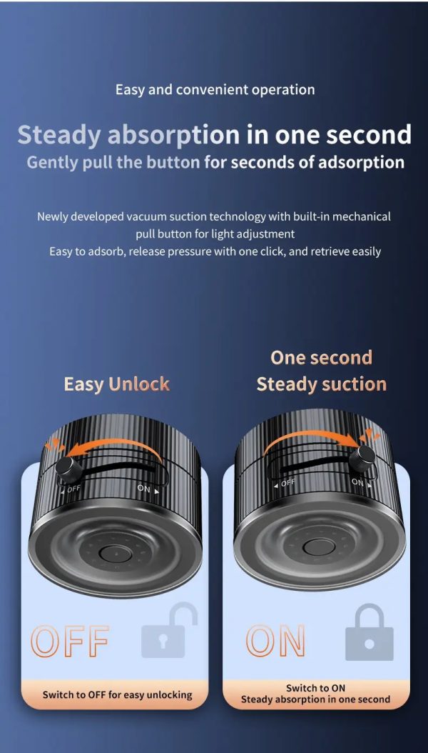 Vacuum Magnetic Phone Holder, Foldable And Retractable, Strong Magnetic, Portable, Multi-scene Use, Easy To Operation, No Bubbles - Image 4