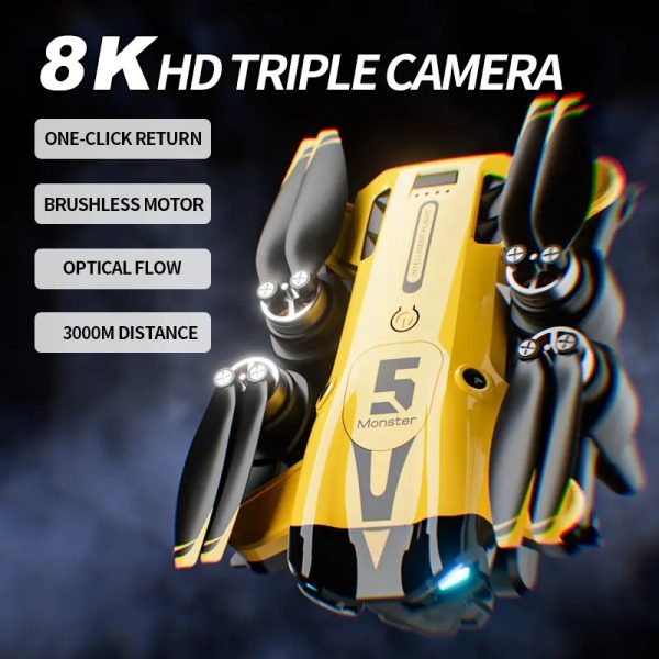 M5 Drone, High-definition Professional Aerial Photography, 8K Clear Picture Quality, Rotation Aerial Photography, Foldable 4-axis Aircraft, Strong Stability - Image 4