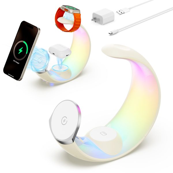 4-in-1 Crescent Magnetic Wireless Charger Stand For Multiple Devices NO Plug - Image 10