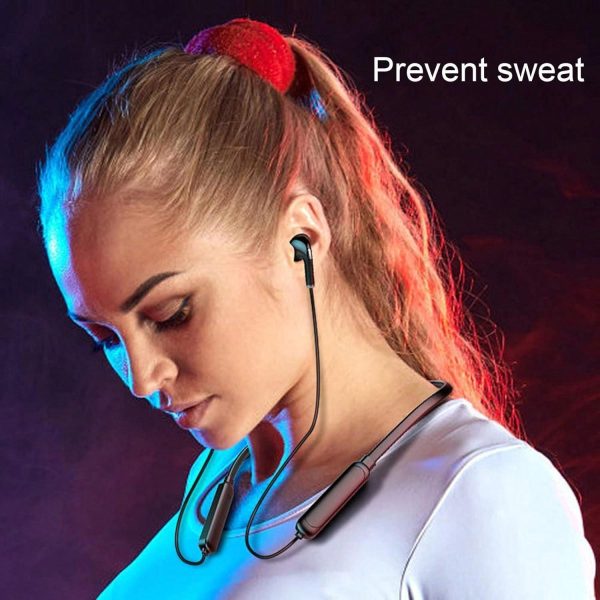 Black Neck Hanging Wireless Sports Earbuds Stereo Bass Outdoor Sports Fitness Running Exercise Headphones - Image 2