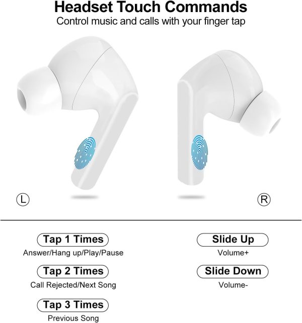 Wireless Earbuds, 5.4 Bluetooth Headphones With Touch Screen Ear Buds, ANC ENC Noise Cancelling Earbuds Headphones With Microphone, Wireless Bluetooth In Ear Earphones For Android IOS Phones - Image 4